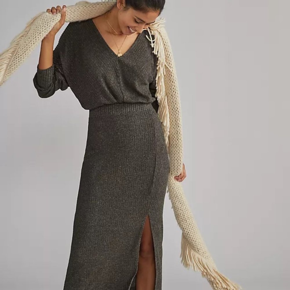 Daily Practice by Anthropologie Barre Midi Olive XL Dress